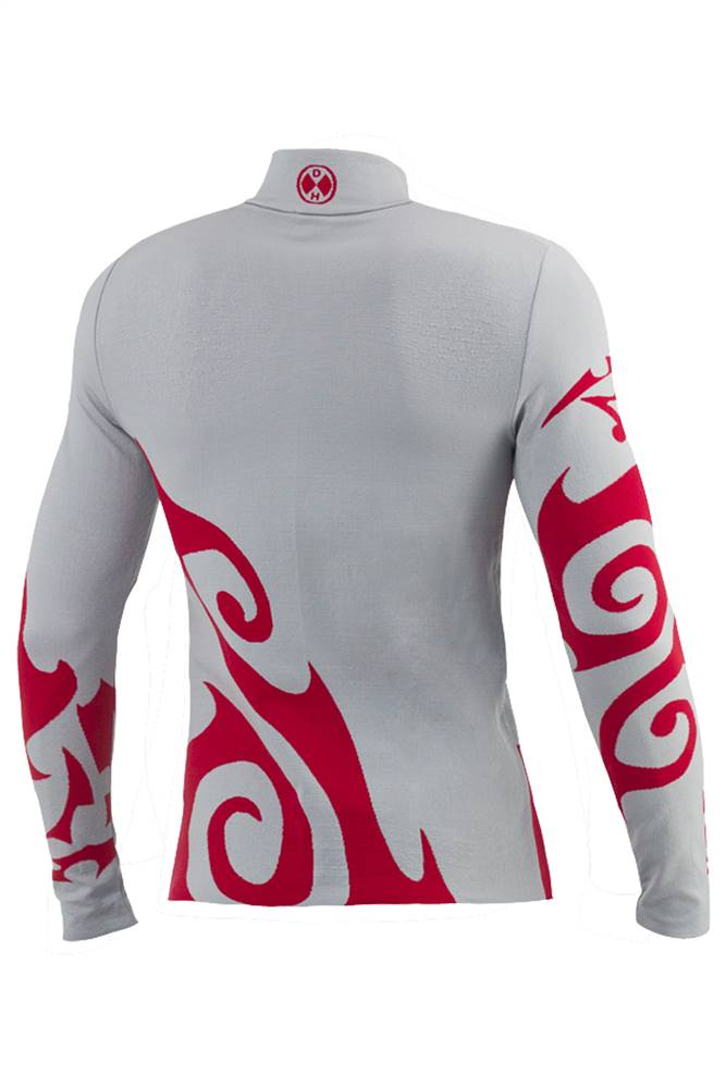DHtech 400 Sail Maglia Manica Lunga Grafica Uomo – Grigio/Rosso, vista posteriore