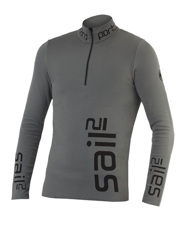 DHtech 400 Sail Maglia Zip Corta Uomo – Asfalto/Nero