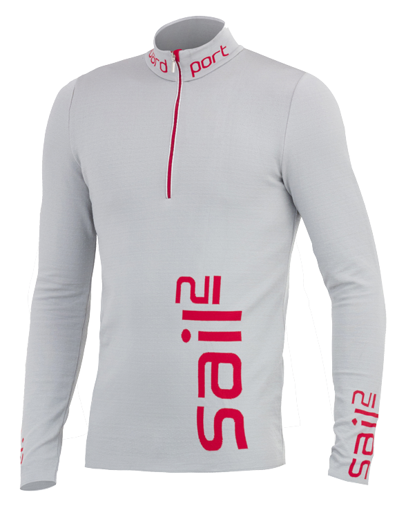 DHtech 400 Sail Maglia Zip Corta Uomo – Grigio/Rosso