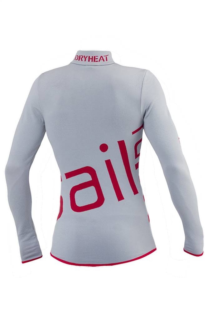 DHtech 400 Sail Men's Long Sleeve Top – Grey/Red, back view
