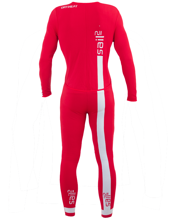 DHtech 400 Sail Men's One-Piece Suit – Red/Grey, back view