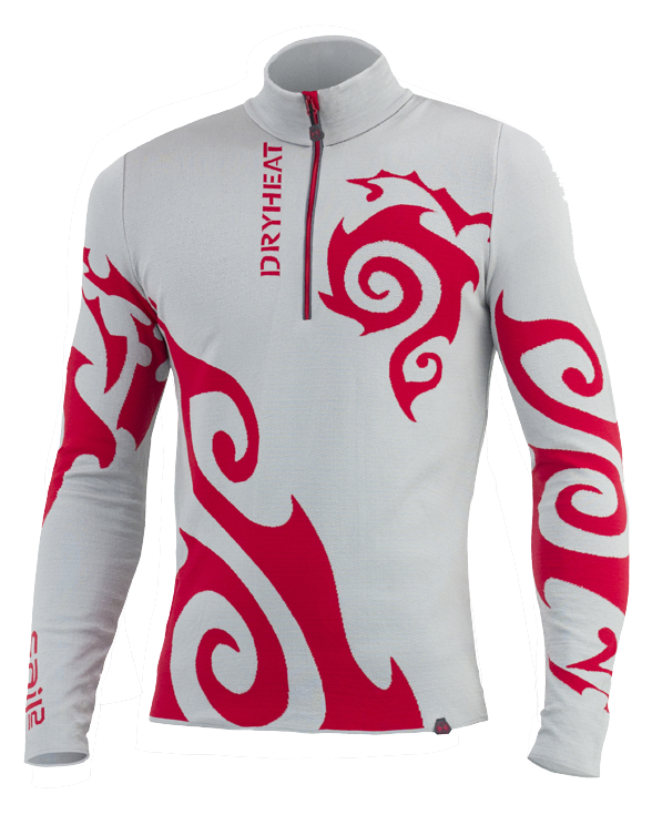 DHtech 400 Sail Maglia Manica Lunga Grafica Uomo – Grigio/Rosso