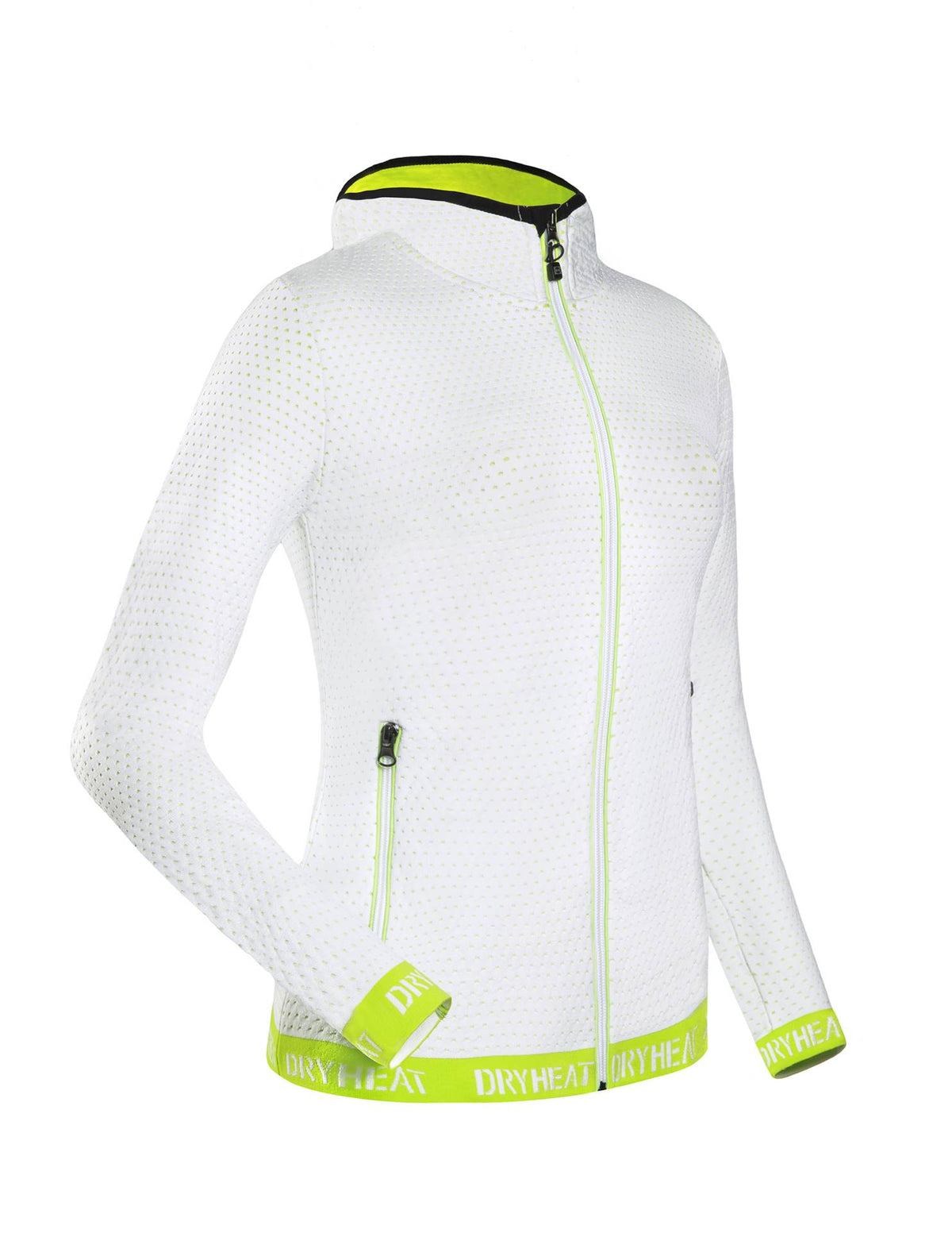DHtech 400 Giacca con Cappuccio Donna – Bianco/Verde acido