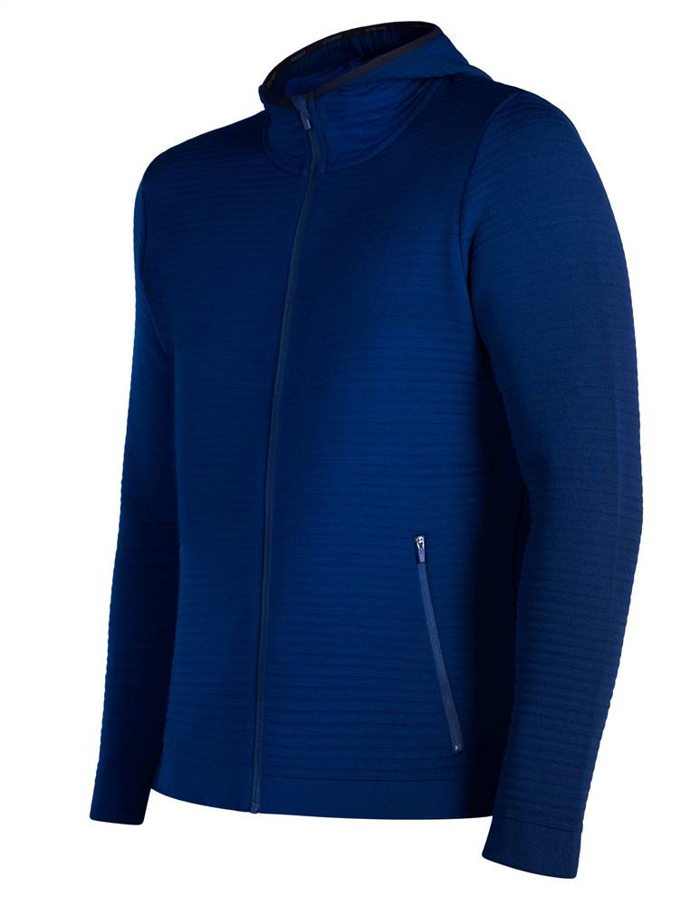 Felpa Full Zip con Cappuccio Uomo – Navy, dettaglio