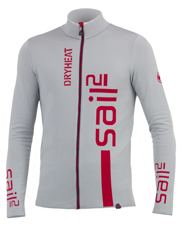 DHtech 400 Sail Felpa Full Zip Uomo – Rosso/Grigio
