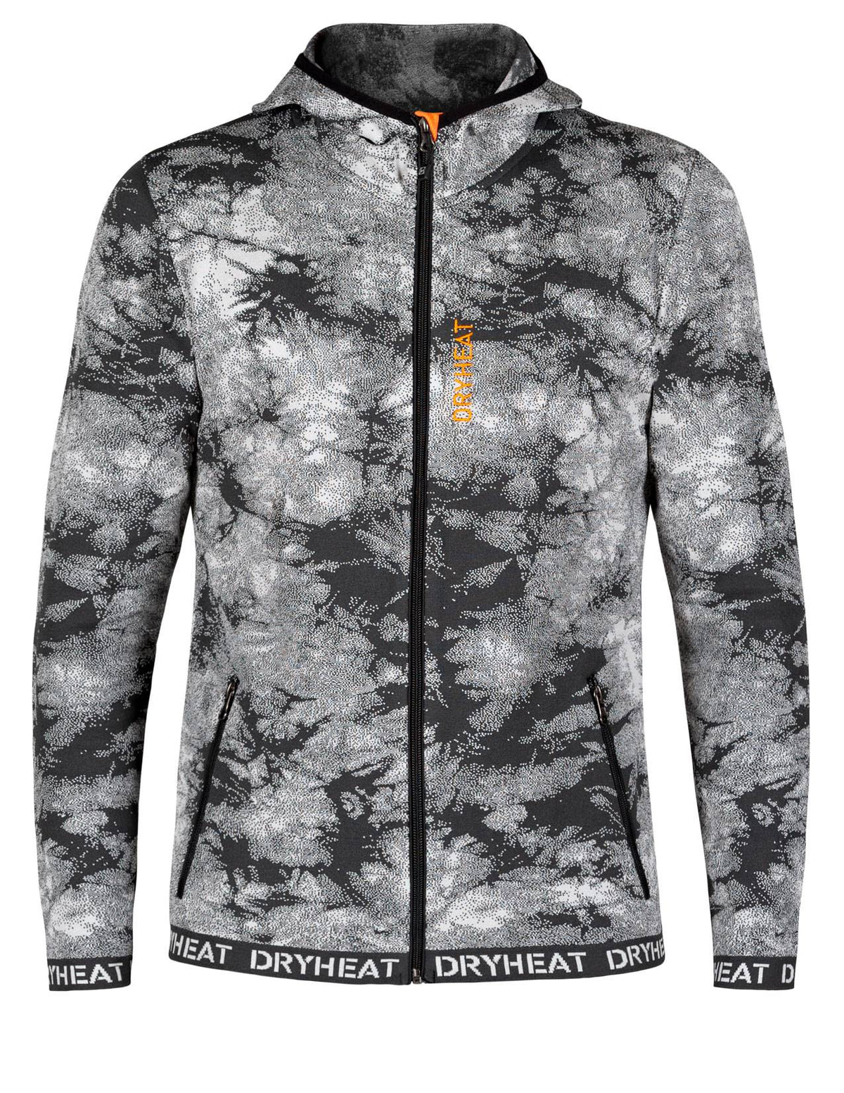 DHtech 300 Felpa Full Zip con Cappuccio Sfumata Uomo – Grigio scuro/nero